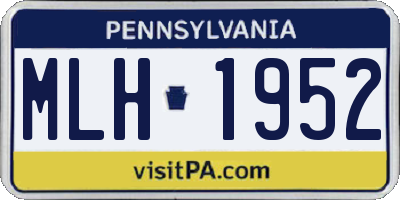 PA license plate MLH1952
