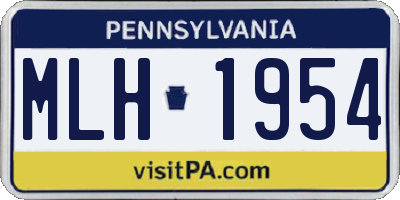 PA license plate MLH1954