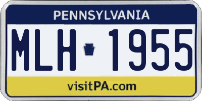 PA license plate MLH1955