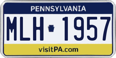 PA license plate MLH1957