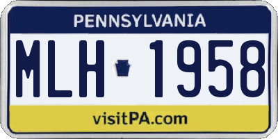 PA license plate MLH1958