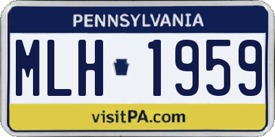 PA license plate MLH1959