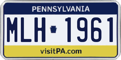 PA license plate MLH1961