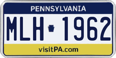 PA license plate MLH1962