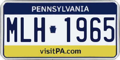 PA license plate MLH1965