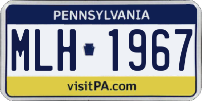 PA license plate MLH1967