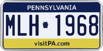 PA license plate MLH1968