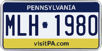 PA license plate MLH1980