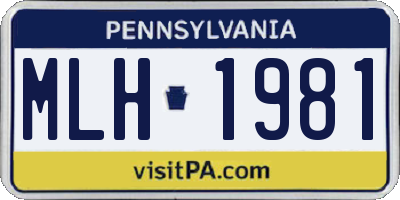 PA license plate MLH1981