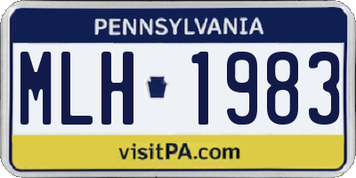 PA license plate MLH1983