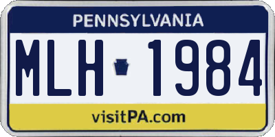 PA license plate MLH1984