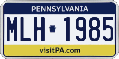PA license plate MLH1985