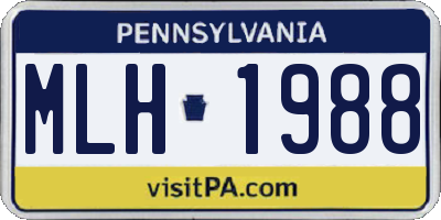 PA license plate MLH1988