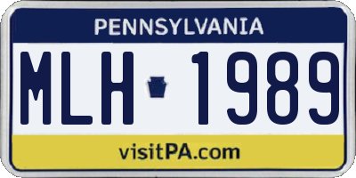 PA license plate MLH1989