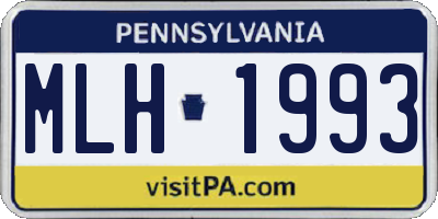PA license plate MLH1993