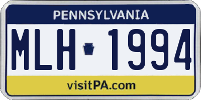 PA license plate MLH1994