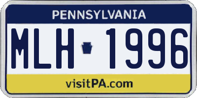 PA license plate MLH1996