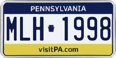 PA license plate MLH1998