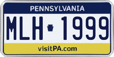 PA license plate MLH1999