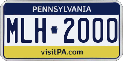 PA license plate MLH2000