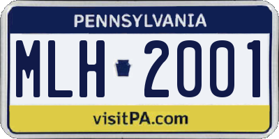 PA license plate MLH2001