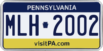 PA license plate MLH2002