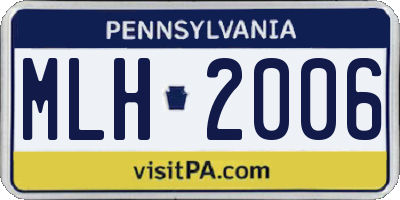 PA license plate MLH2006