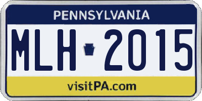 PA license plate MLH2015