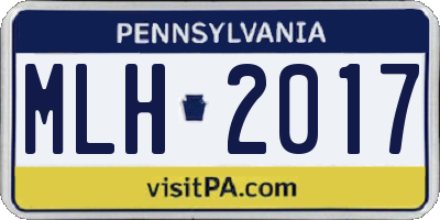 PA license plate MLH2017