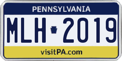 PA license plate MLH2019