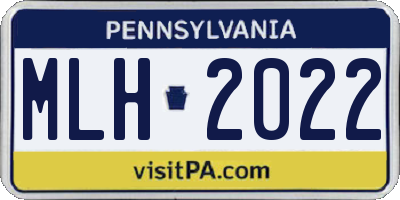 PA license plate MLH2022