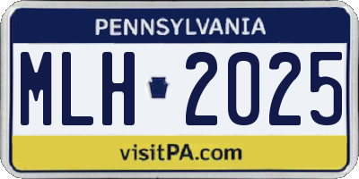 PA license plate MLH2025