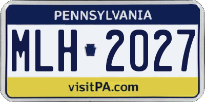 PA license plate MLH2027