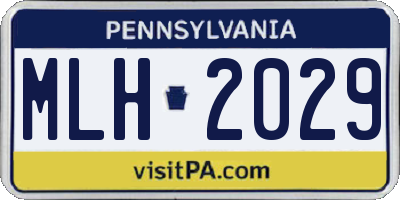 PA license plate MLH2029