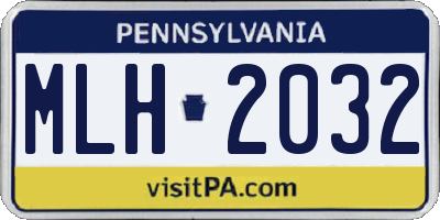 PA license plate MLH2032