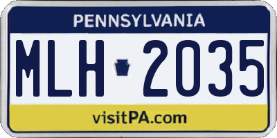 PA license plate MLH2035