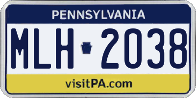 PA license plate MLH2038