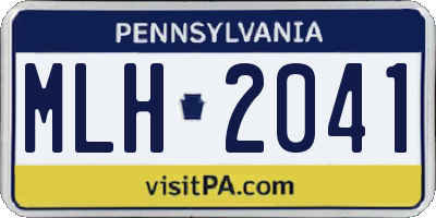 PA license plate MLH2041