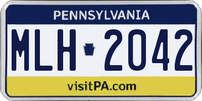 PA license plate MLH2042