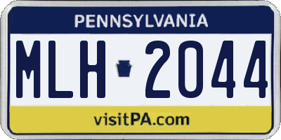 PA license plate MLH2044