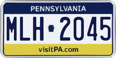 PA license plate MLH2045