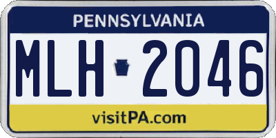 PA license plate MLH2046