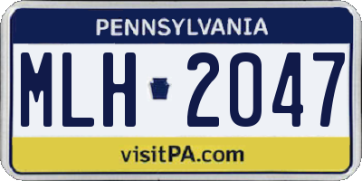 PA license plate MLH2047