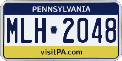 PA license plate MLH2048