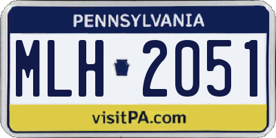 PA license plate MLH2051