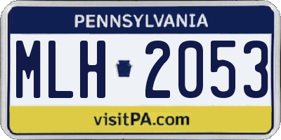 PA license plate MLH2053