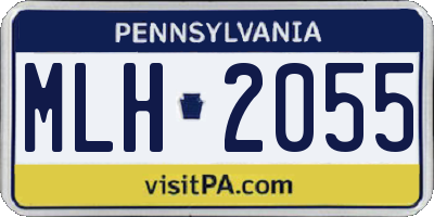 PA license plate MLH2055