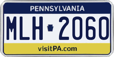 PA license plate MLH2060