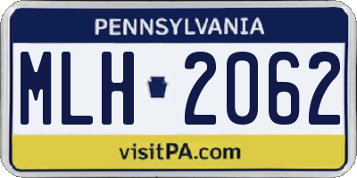 PA license plate MLH2062