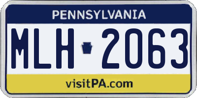 PA license plate MLH2063